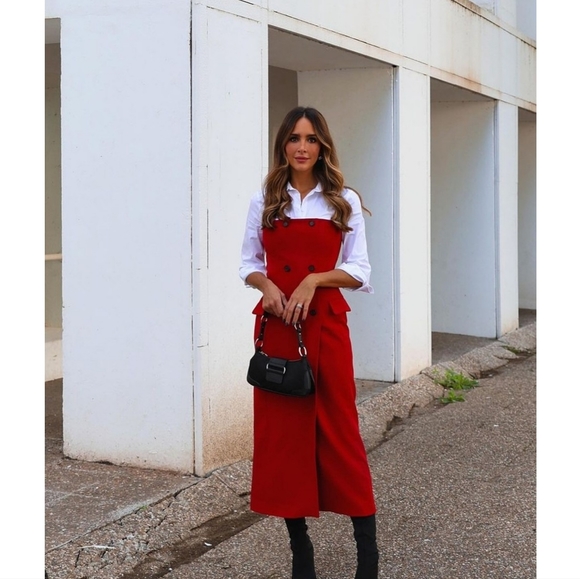 Zara Strapless Pocket Dress Red Size XS NWT - Picture 4 of 12